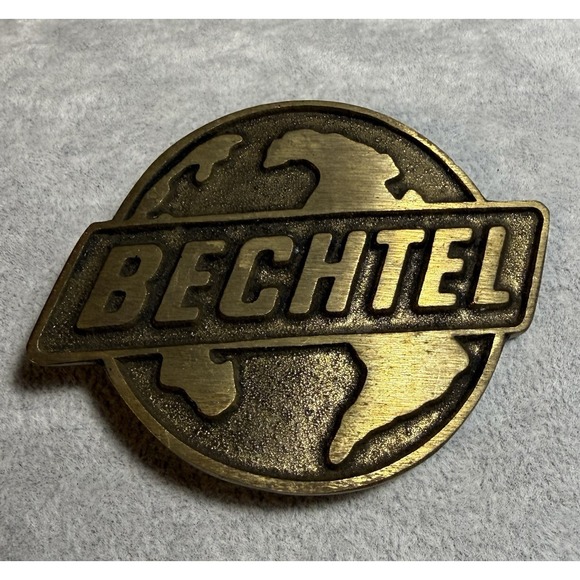 Vintage Bechtel Belt Buckle Construction Engineering Megacorp DynaBuckle L372